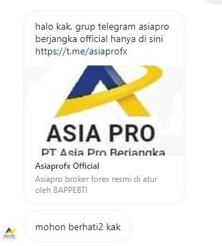 Hati-Hati Ada Grup yang Mengatasnamakan Asia Pro Berjangka untuk Melakukan Penipuan!!