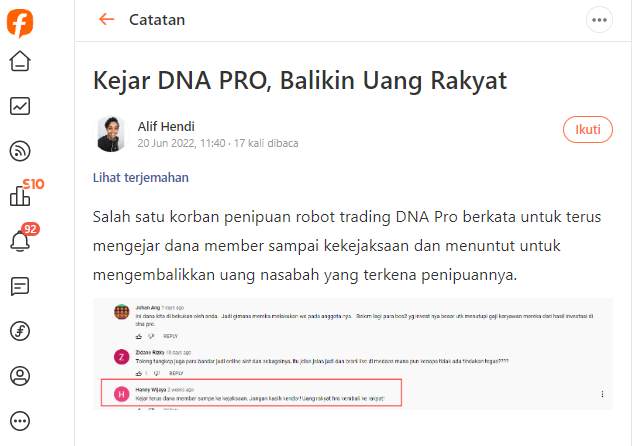 Member DNA Pro Akan Terus Mengejar Sampai ke Kejaksaan!