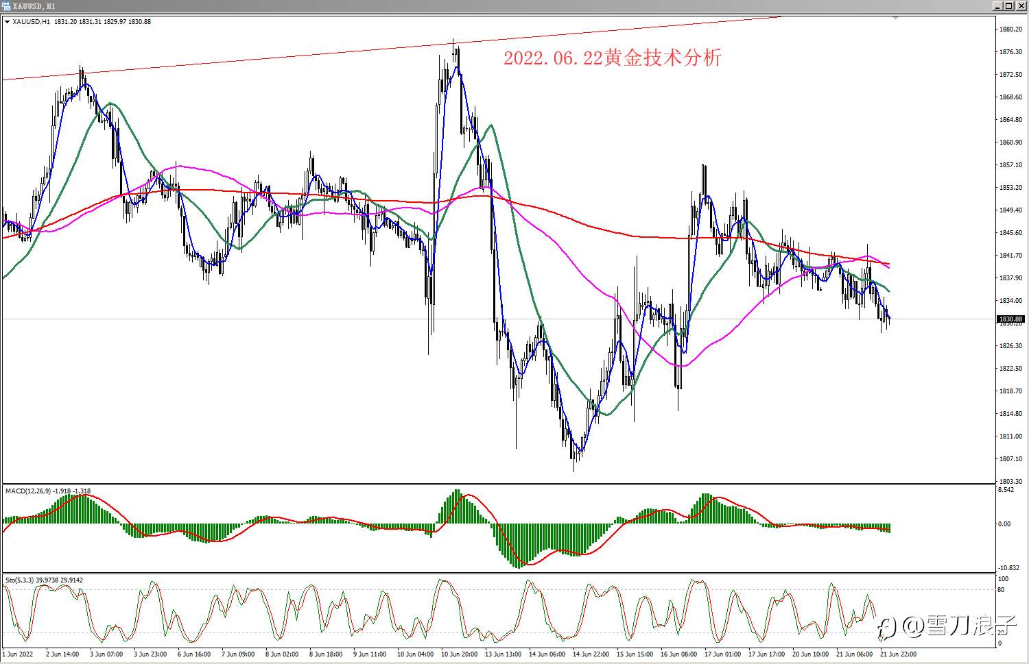 2022.06.22黄金技术分析