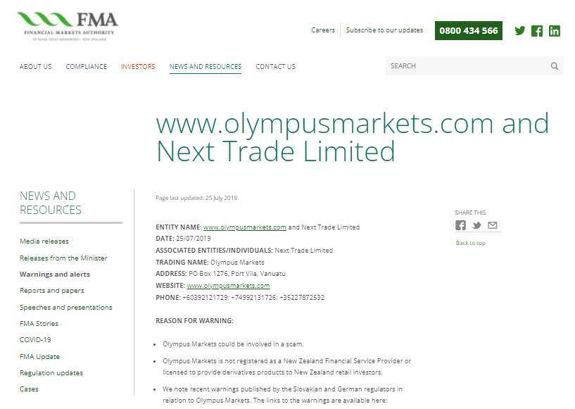 Beware of the Offshore Broker OlympusMarkets
