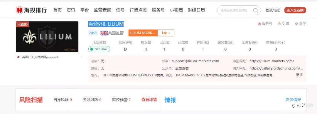 LILIUM百合外汇和FVP同时出公告,又一批投资者血本无归