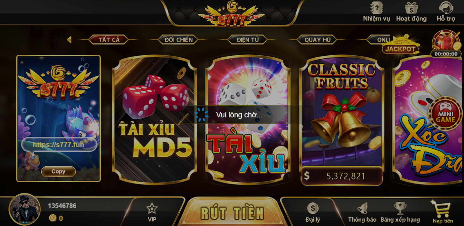 Game Tài Xỉu hot tại cổng S777 - Game bài đổi thưởng tại s777game.net