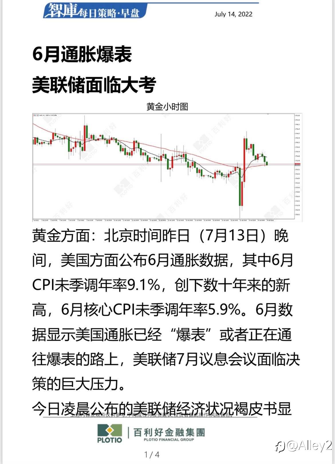 百利好7.14每日早盘