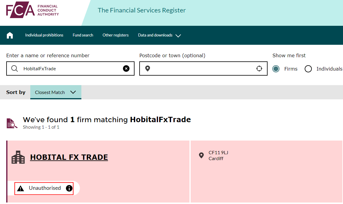 Warning: The FCA Flags HobitalFxTrade as a Fraud