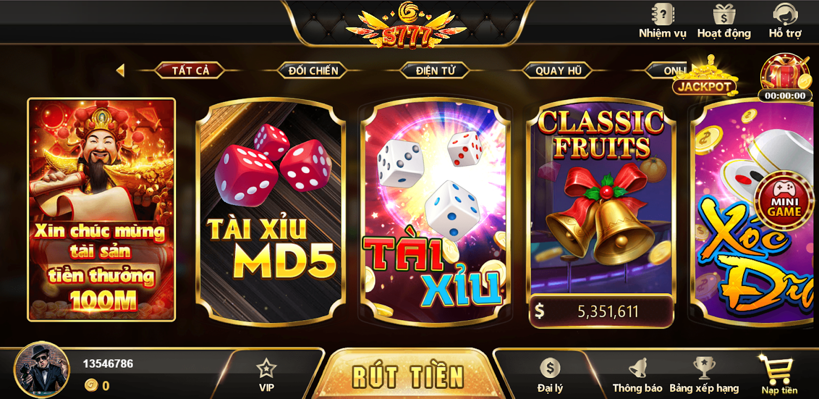 Game Tài Xỉu hot tại cổng S777 - Game bài đổi thưởng tại s777game.net