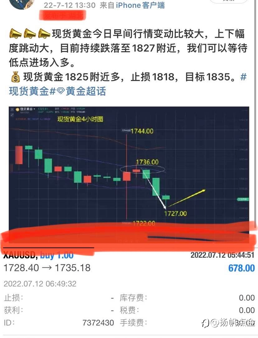 现货黄金盈利单