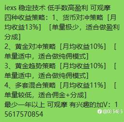 iexs 稳定技术 低手数高盈利 可观摩