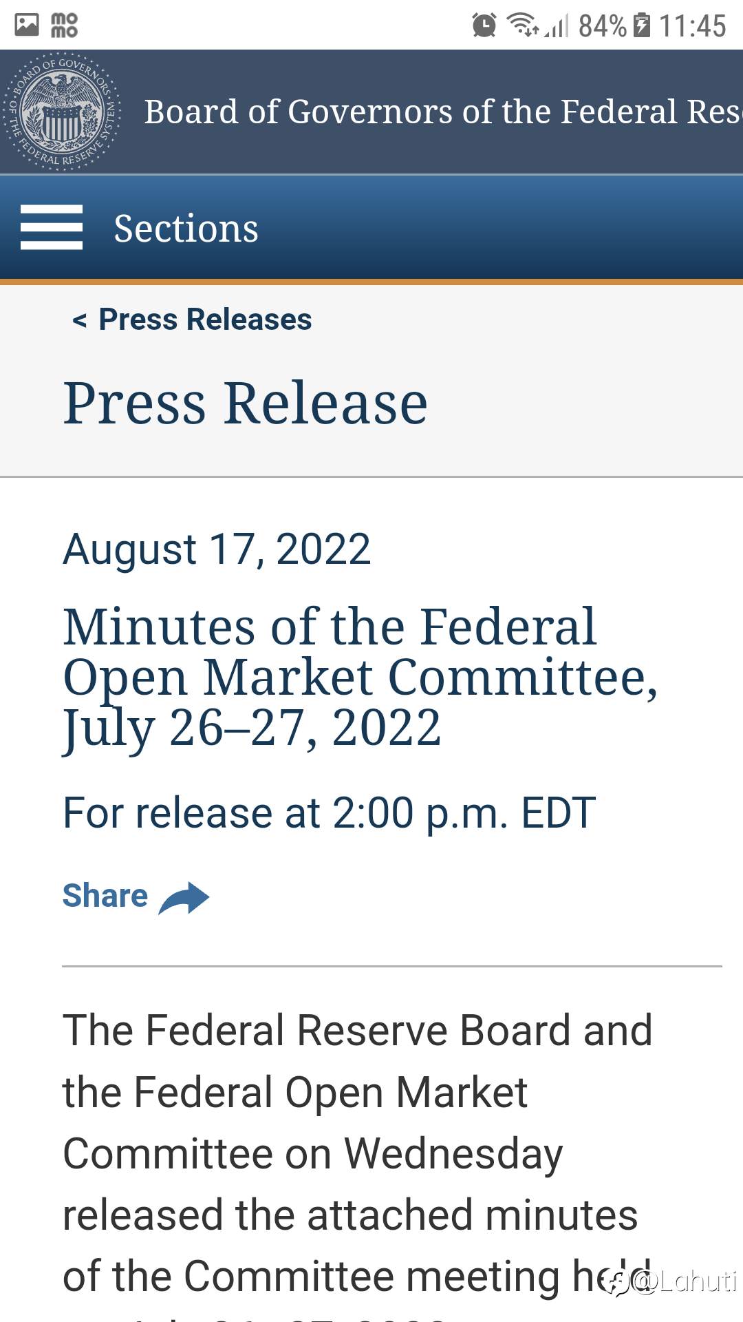FED Meeting 17/8
