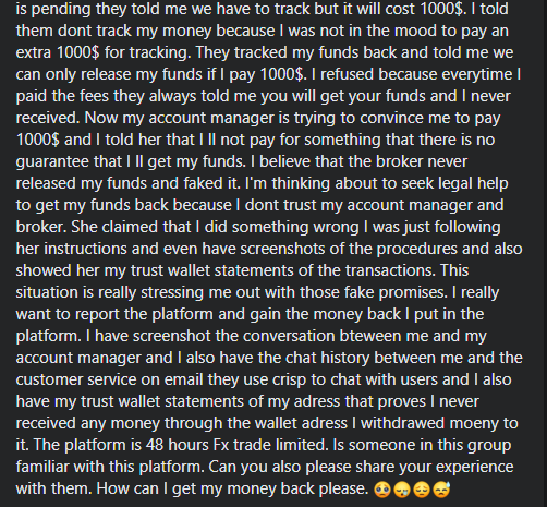 Social Media Brokers Alert: a Case of 48 Hours Fx Trade Limited