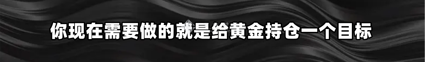你现在需要做的就是给黄金持仓一个目标