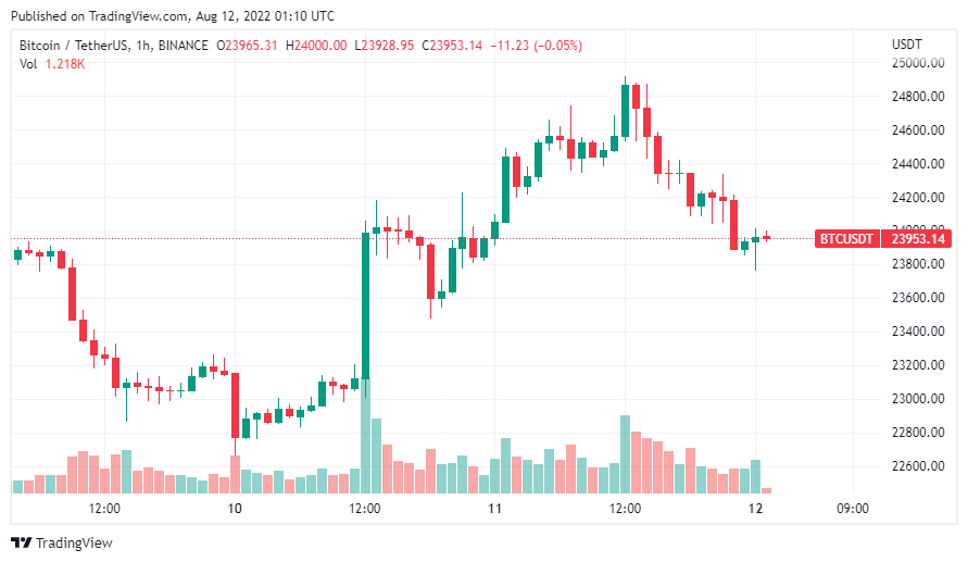 Giá Coin hôm nay 12/8: Bitcoin mất đà sau khi tiến gần $25.000, ANKR dẫn đầu altcoin tăng 45% trong khi chứng khoán Mỹ chật vật tìm hướng đi