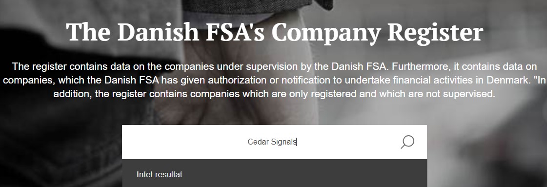 Pretend to be Regulated: Cedar Signals is an Unlicensed FX Broker
