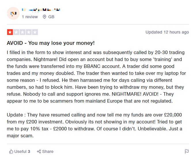 Negative Reviews: Regulators in Europe Warn the Fraudulent FX Broker BBanc