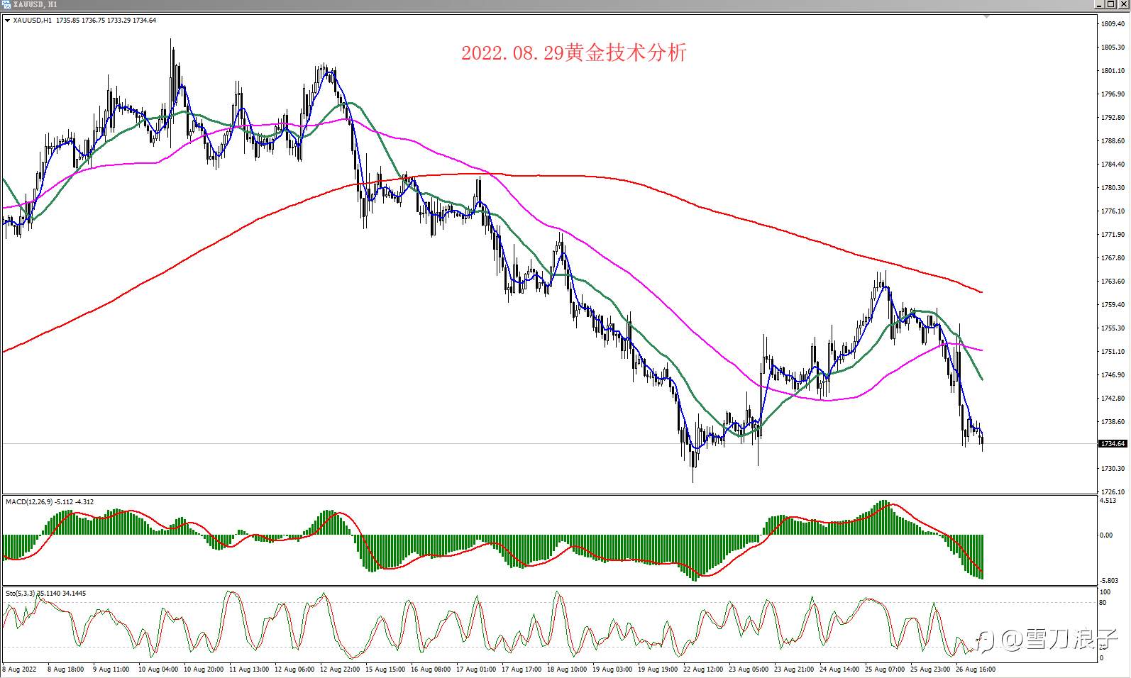 2022.08.29黄金技术分析