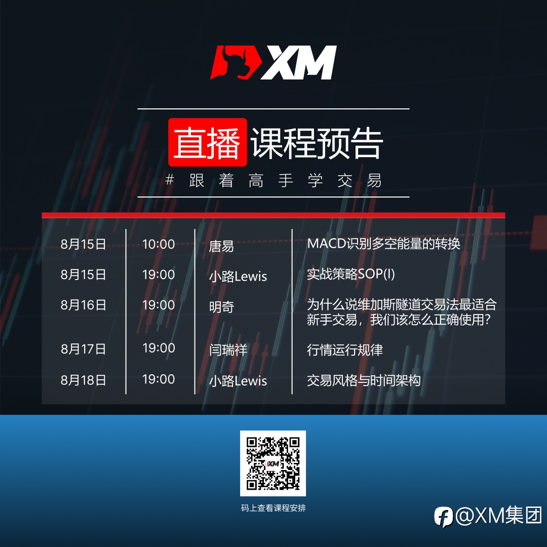 XM 中文在线直播课程,本周预告(8/15-8/19)