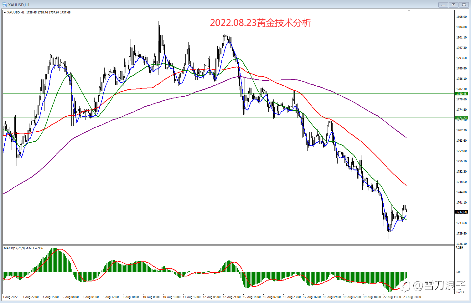 2022.08.23黄金技术分析
