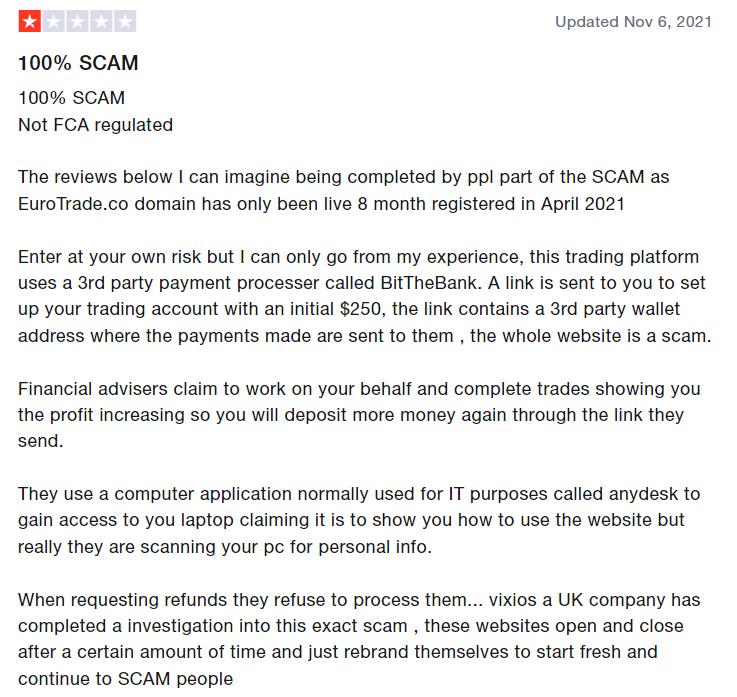 Alert: FCA, CNMV and FSMA Added EuroTrade into Warnings