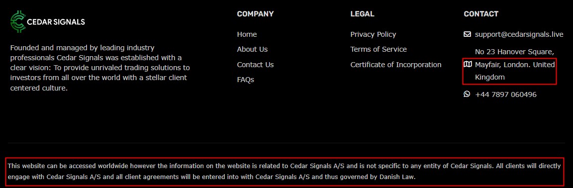 Pretend to be Regulated: Cedar Signals is an Unlicensed FX Broker