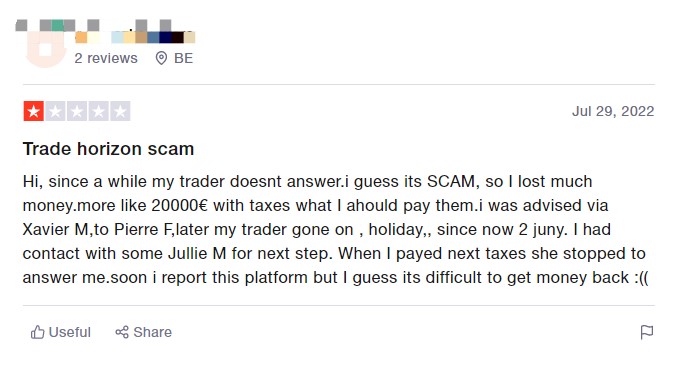 Bonus Trap: Unregulated FX Broker Trade Horizon Receives Multiple Warnings