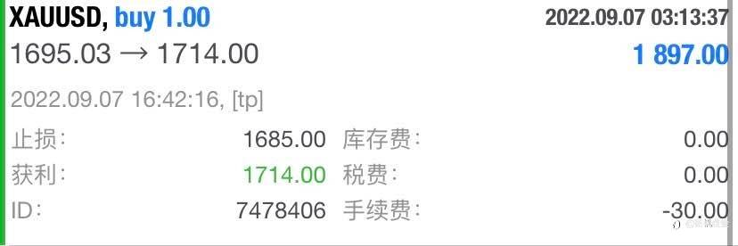 现货黄金止盈单
