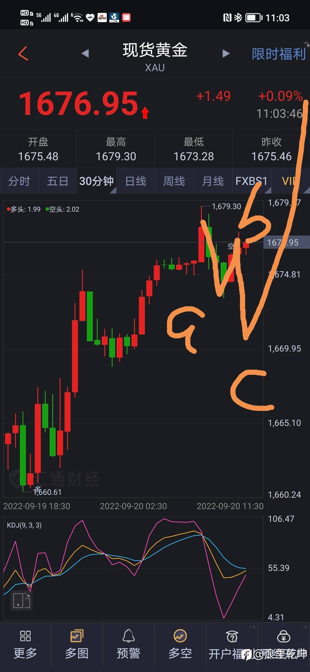 黄金细浪分析