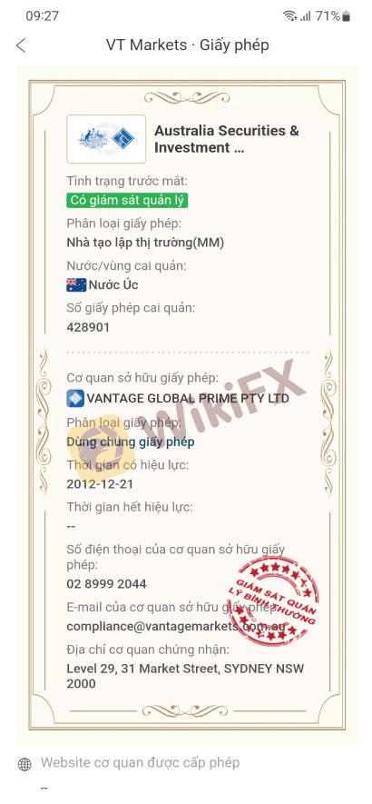 WIKIFX REVIEW - ĐÁNH GIÁ SÀN VT MARKETS, MỘT NHÁNH CỦA SÀN VANTAGE