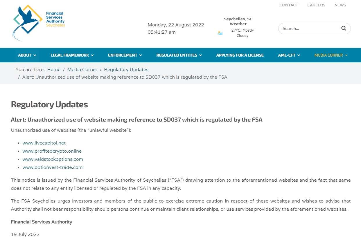 All scams in one? These Seychelles FSA-Warned FX Brokers are Highly Similar