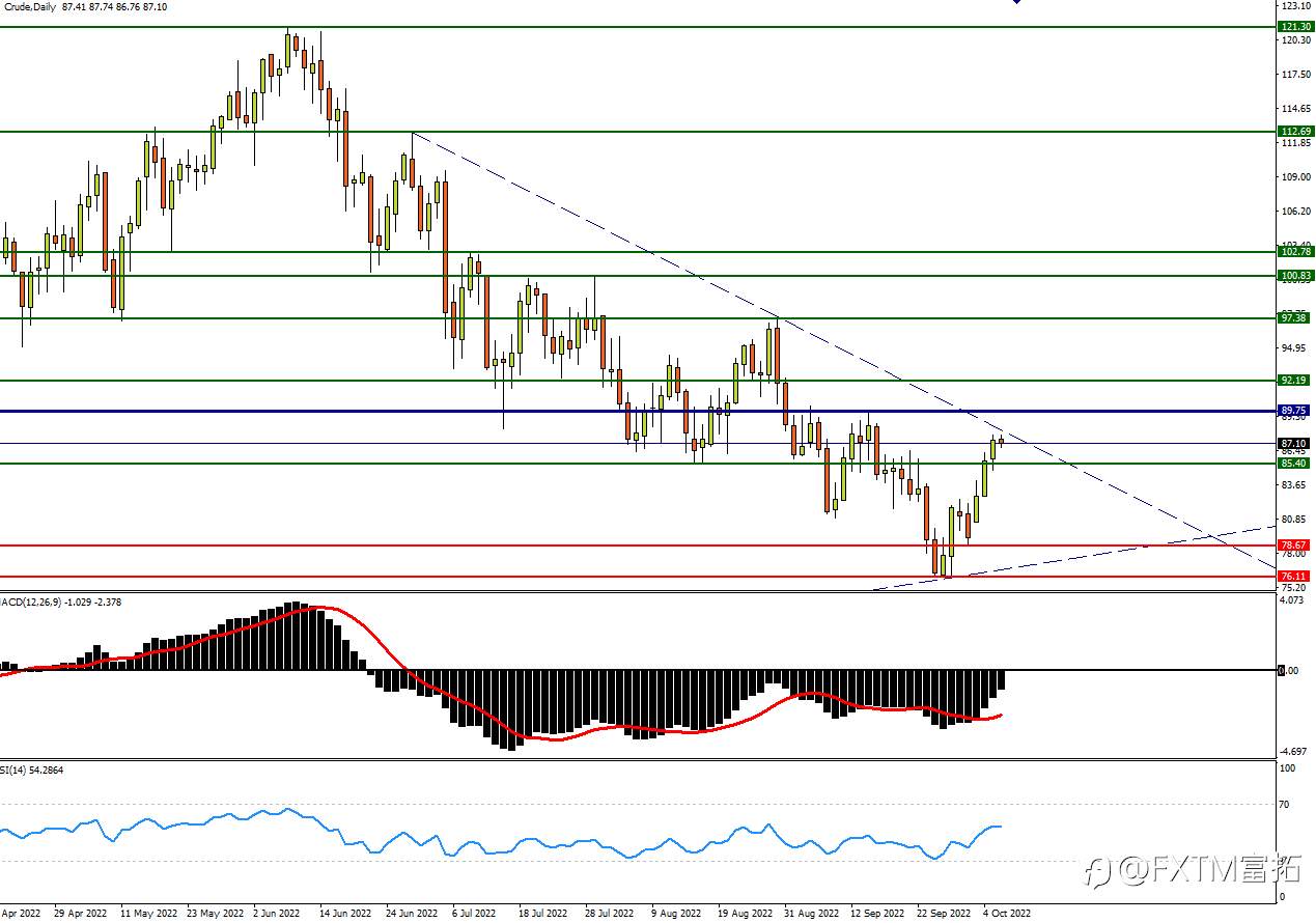 FXTM富拓：OPEC+大幅减产稳住油价，美油90关口是关键