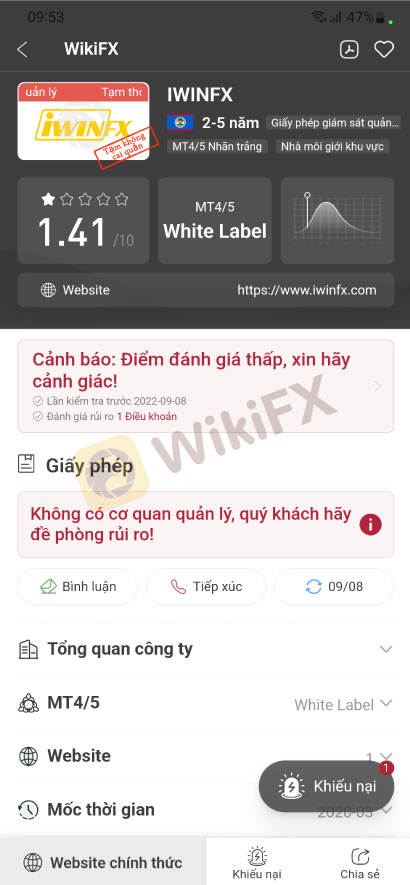 WIKIFX REVIEW - SÀN IWINFX MẠO DANH NGƯỜI KHÁC?