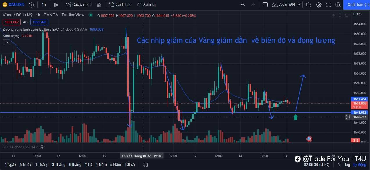 Phân tích Vàng 19/10: Nhịp giảm của Vàng sắp kết thúc