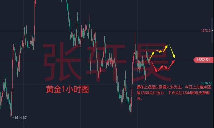张轩昊：华尔街继续冷静看待美联储官员转鸽!黄金下探回升还会涨吗？1660是关键