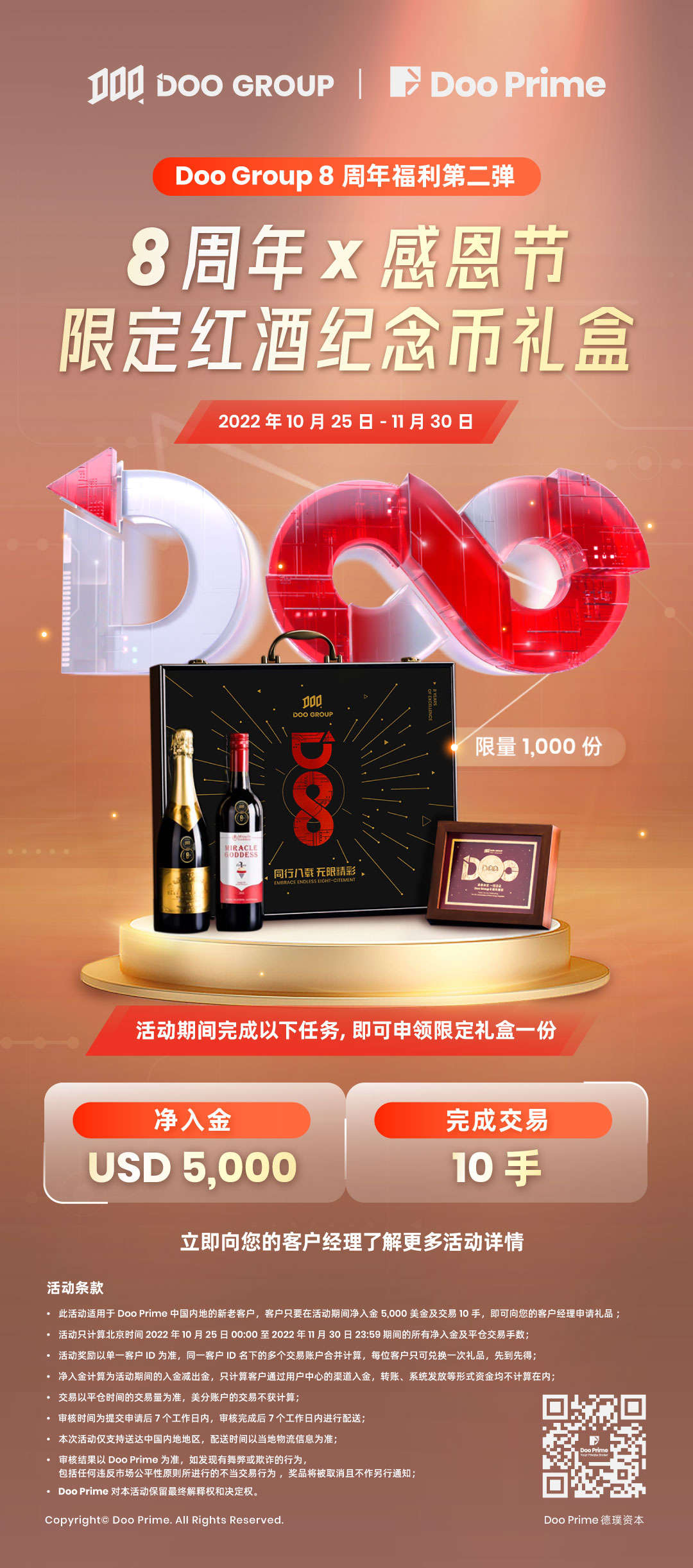 限定活动 | Doo Group 8 周年福利第二弹 ：8周年 x 感恩节限定红酒纪念币礼盒开始兑换！