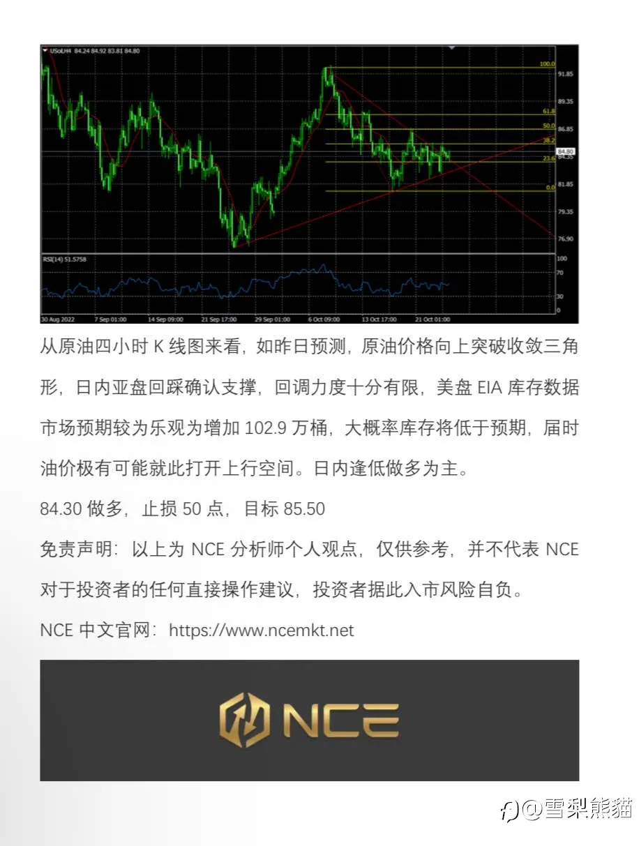 【NCE】2022.1026评论：IEA能源危机论推升油价，美盘持续看多