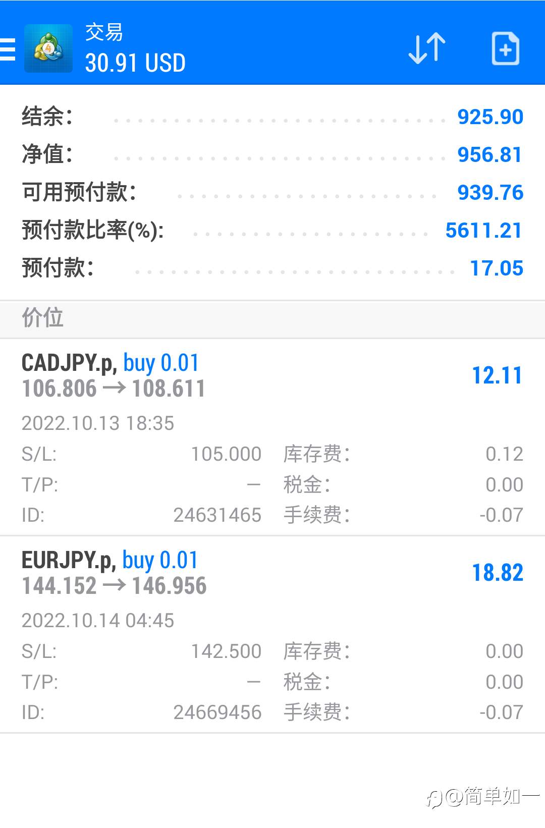 正常交易中