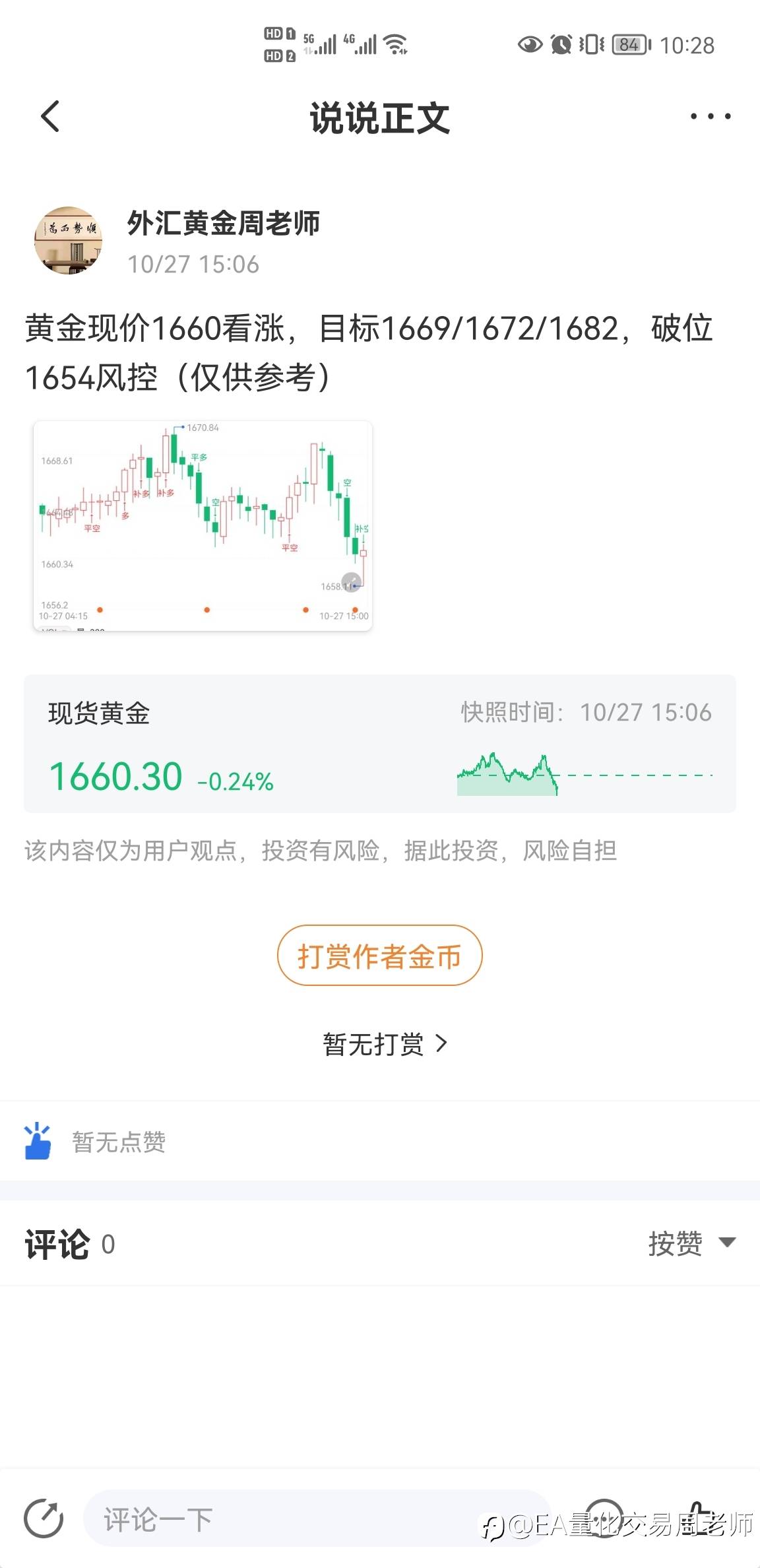 黄金1660附近震荡，多空如何抉择？