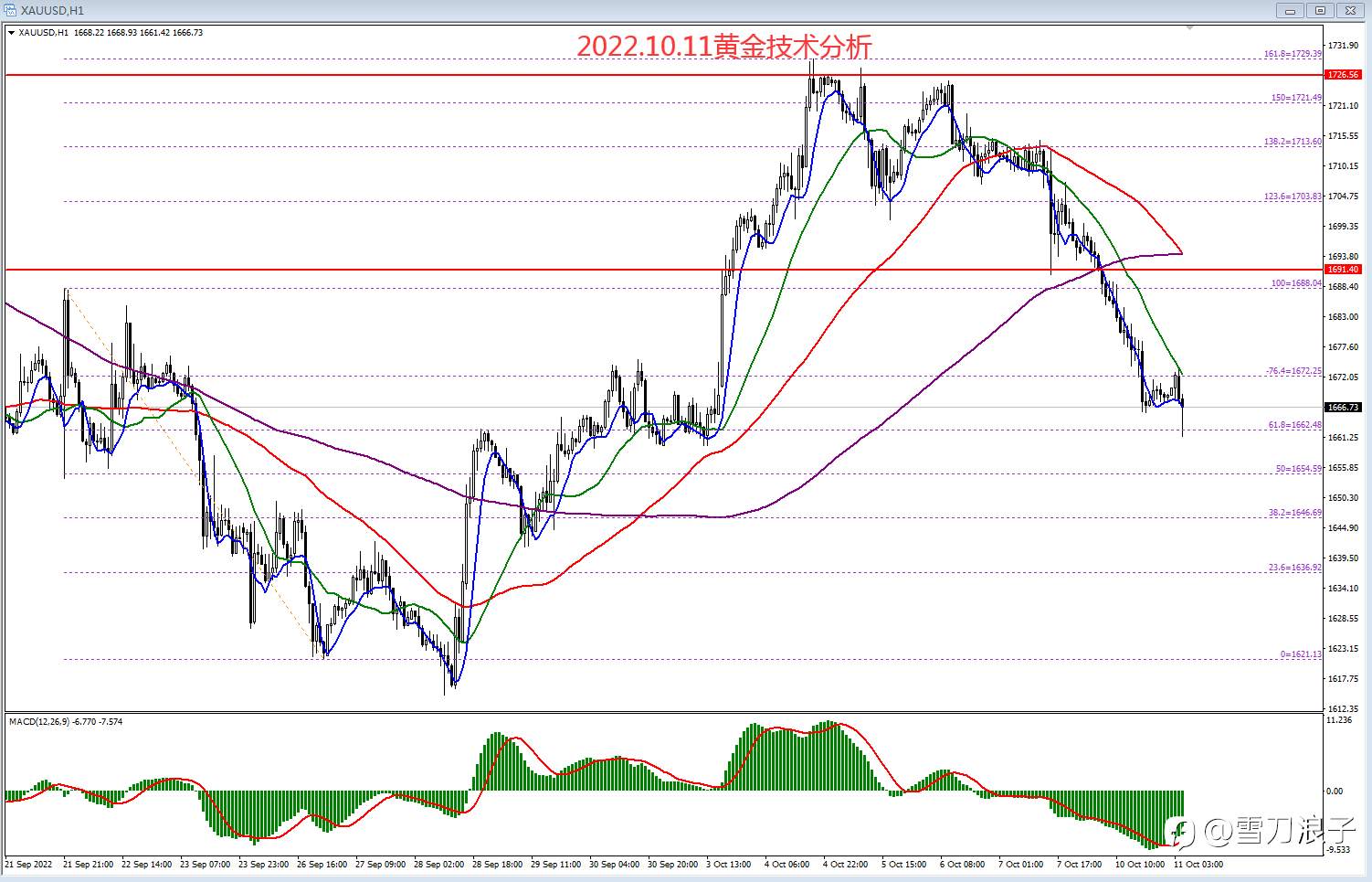 2022.10.11黄金技术分析