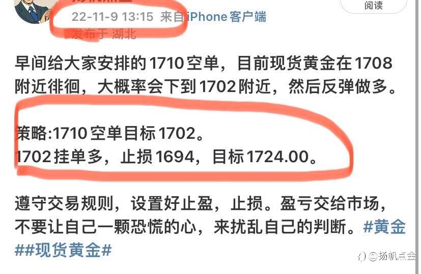 现货黄金盈利单
