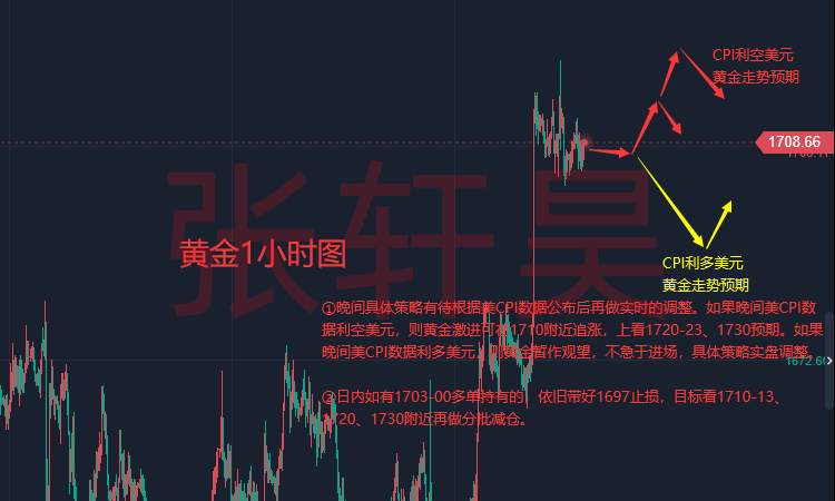 张轩昊：中期选举结果还有悬念!黄金再返1700关口迎战美国CPI
