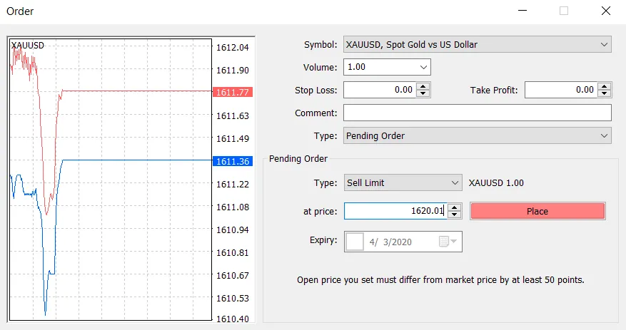 Các loại lệnh giao dịch trong Metatrader 4