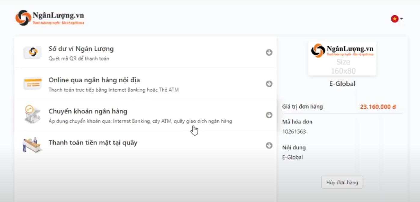 Hướng dẫn nạp rút tiền sàn Forex4you bằng Internet Banking, Ngân lượng