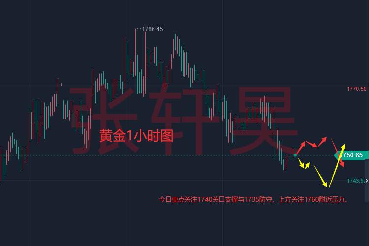 张轩昊：黄金继续震荡回调，高位连阴回落！警惕短期顶部拐点
