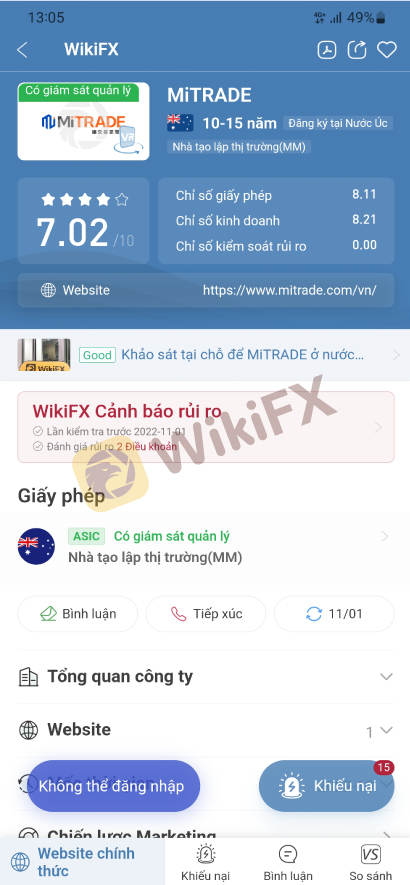 WikiFX Review - Đánh giá sàn MiTRADE uy tín hay lừa đảo mới nhất năm 2023