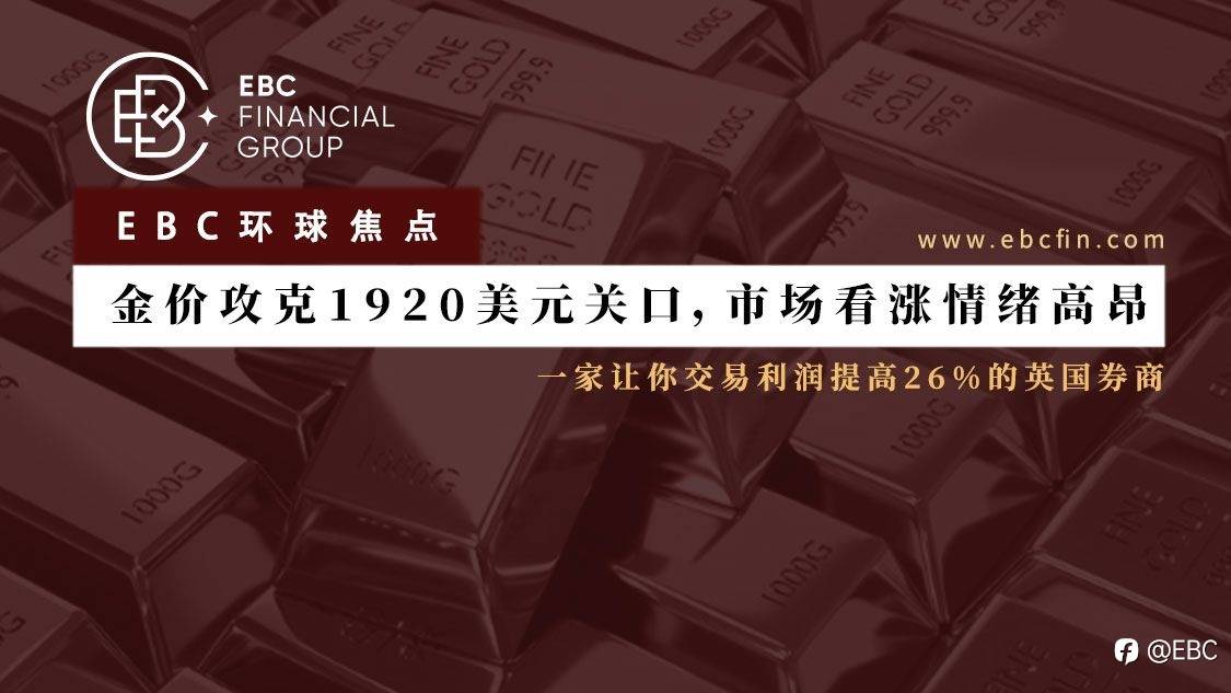 EBC环球焦点|金价攻克1920美元关口，市场看涨情绪高昂