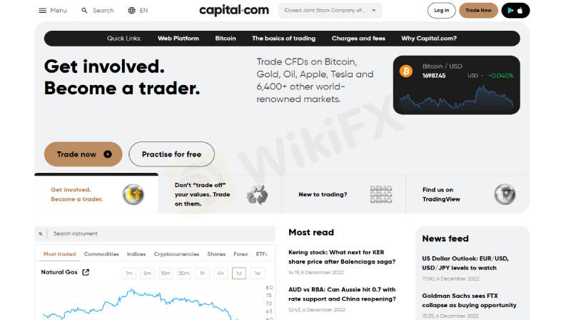 WikiFX Review - Đánh giá sàn Capital.com uy tín hay lừa đảo mới nhất năm 2023