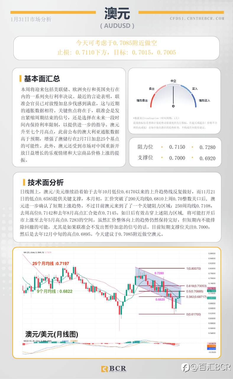 BCR每日早评及分析- 2023年1月31日