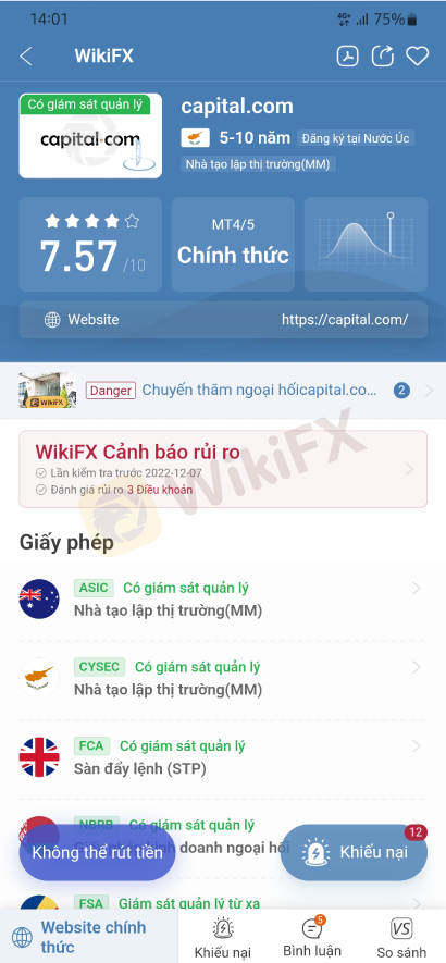 WikiFX Review - Đánh giá sàn Capital.com uy tín hay lừa đảo mới nhất năm 2023