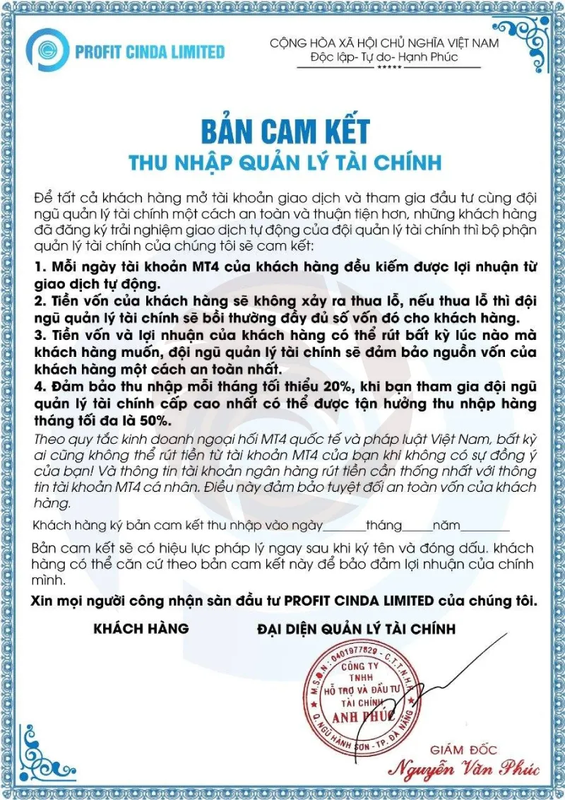 Sàn Profit Cinda Limited cùng chiêu trò lố lăng - WikiFX Cảnh báo