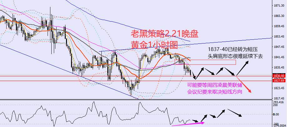 老黑策略：2.21晚盘外汇、黄金、原油分析策略