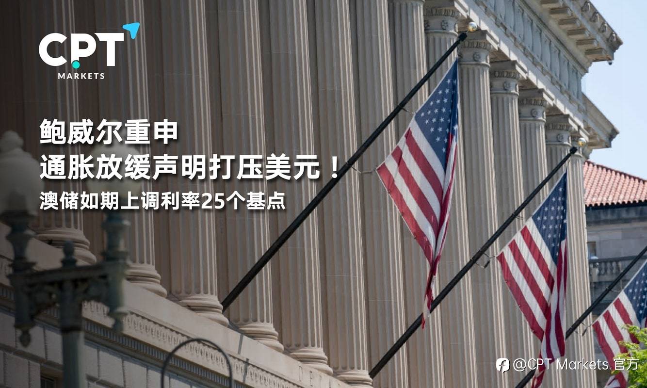 CPT Markets：鲍威尔重申通胀放缓声明打压美元！澳储如期上调利率25个基点