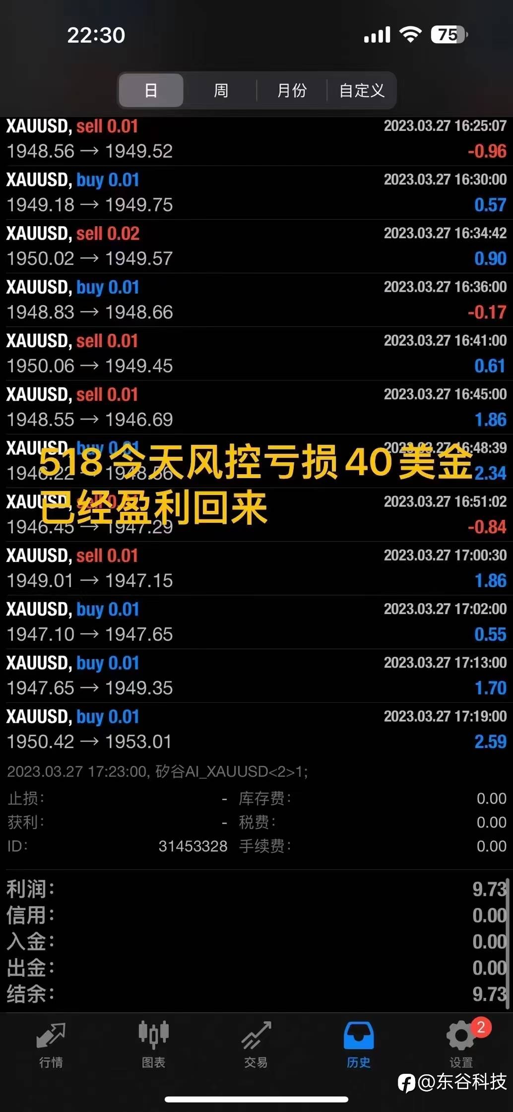昨日客户开启10倍跟单